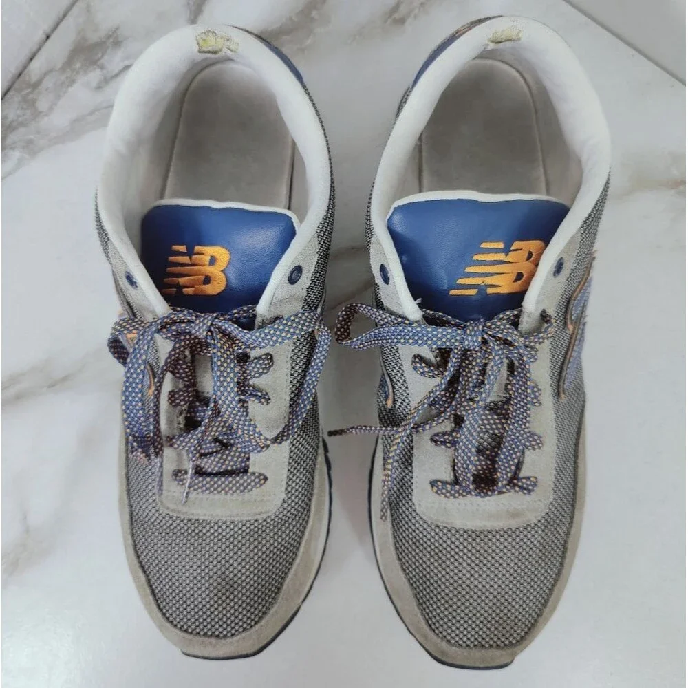 New Balance Men's 501 Grey Blue Running Shoes Athletic Sneakers, Sz 12